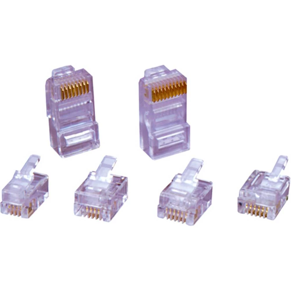 RJ45 priključak ravni muški konektor RJ114P4CR prozirna encitech 6510-0104-02 1 St. slika