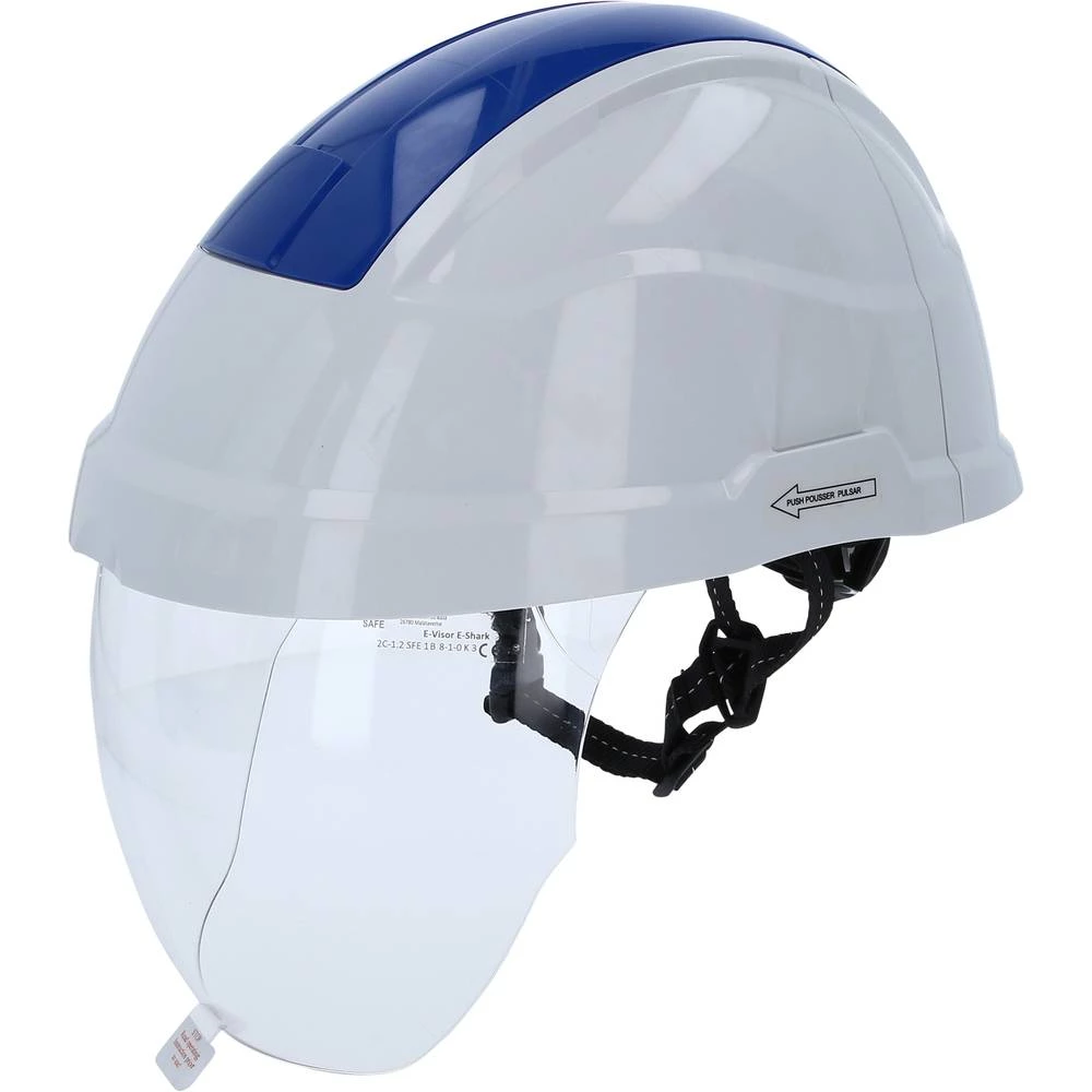 KS Tools 1170135 117.0135 zaštitna kaciga EN 397, EN 50365 DIN 166, DIN 167, DIN 168, DIN 170 bijela, plava boja slika