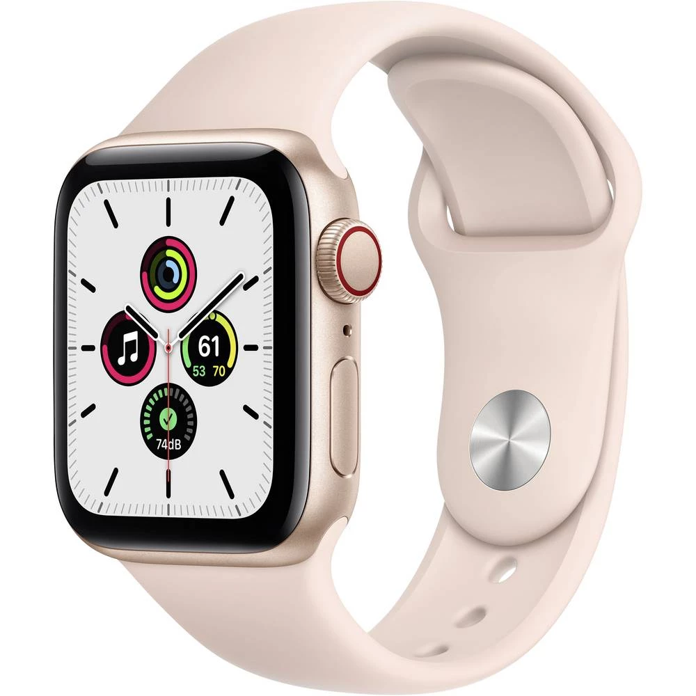 Apple Watch SE GPS + Cellular 40 mm kućište od aluminija ružičasto-zlatna (roségold) sportska narukvica ružičasti pijesa slika