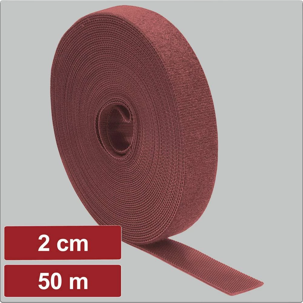 Electronic Garage EG25CA131 prianjajuća traka za povezivanje grip i mekana vunena tkanina (D x Š) 50 m x 2 cm crvena 50 slika