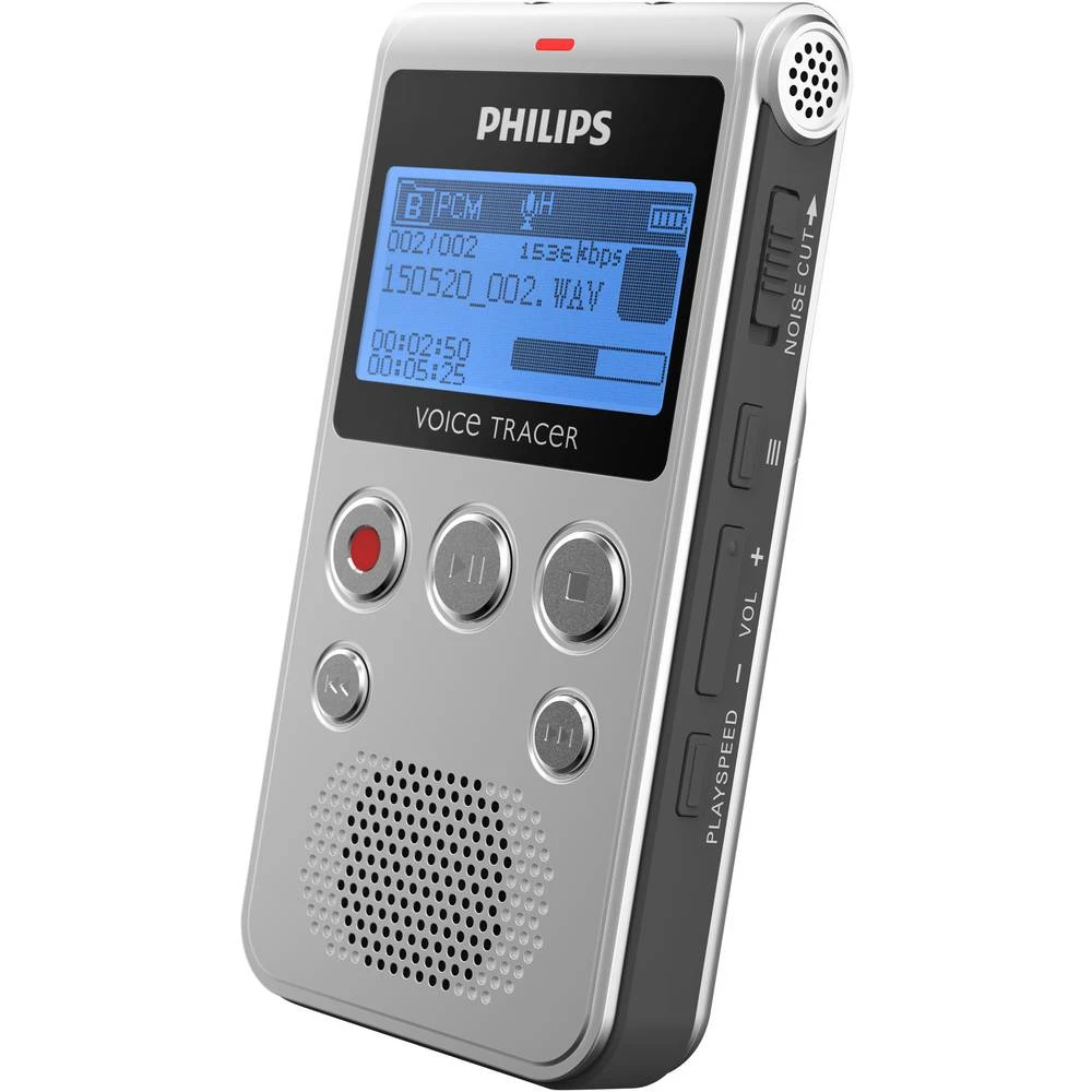 Digitalni diktafon Philips DVT1300 Vrijeme snimanja (maks.) 1180 h Srebrna slika