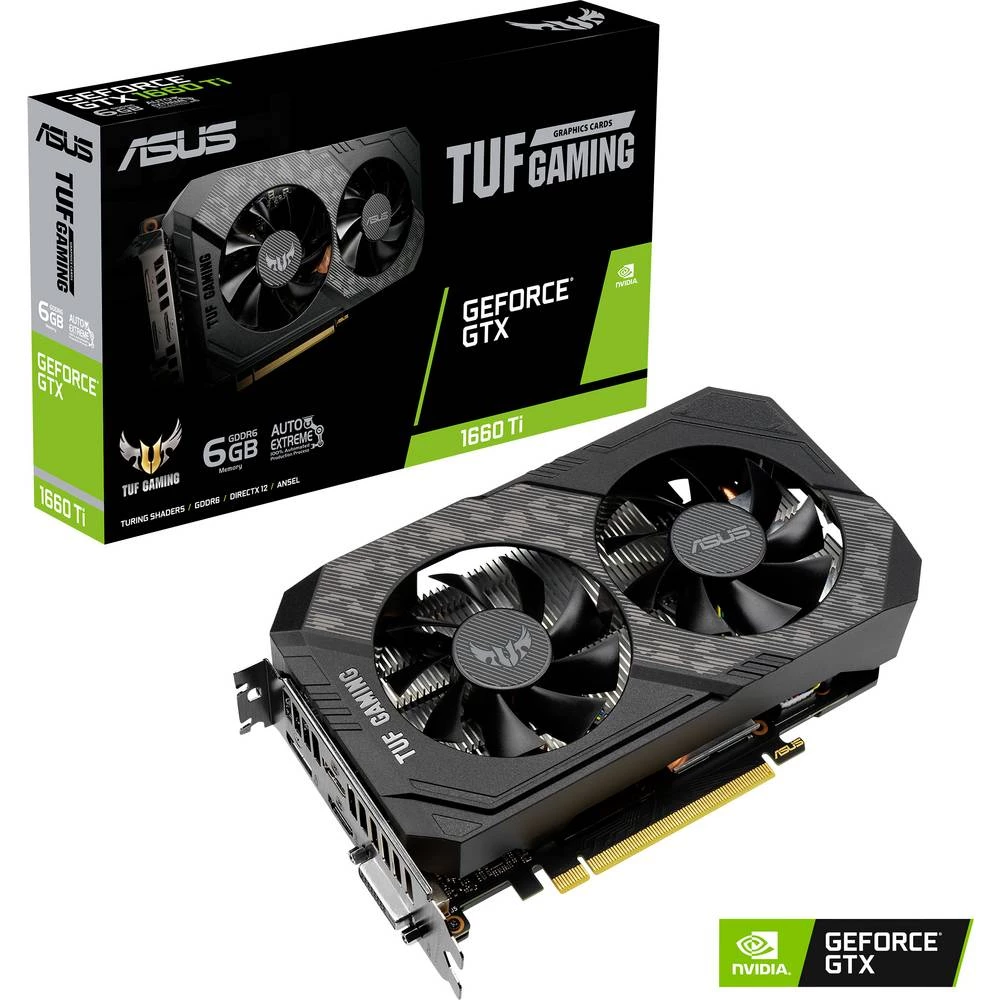 Asus grafička kartica Nvidia GeForce GTX1660 Ti Evo Gaming 6 GB GDDR6-RAM PCIe x16 HDMI™, DVI, DisplayPort slika