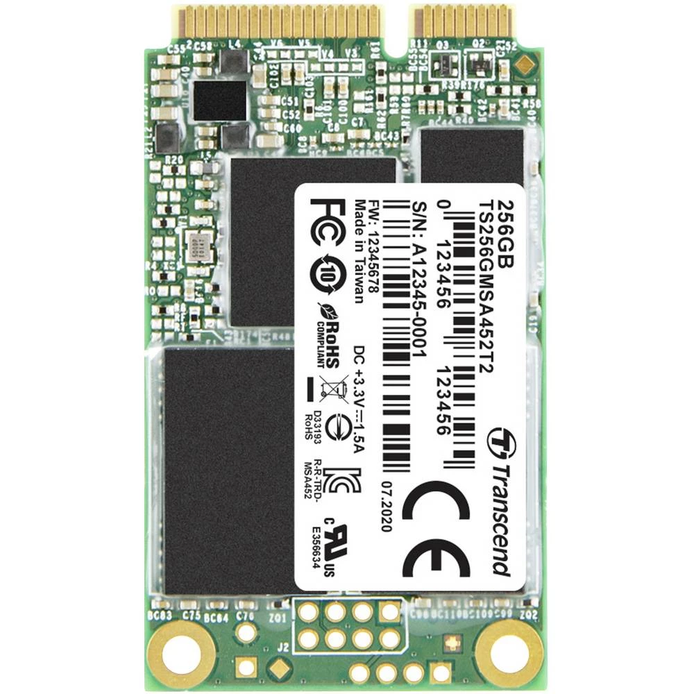 Transcend MSA452T2 256 GB unutarnji mSATA SSD SATA 6 Gb/s maloprodaja TS256GMSA452T2 slika