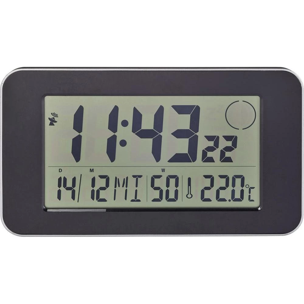 Bežični zidni sat 93515/01 24 cm x 14 cm x 2 cm crna slika
