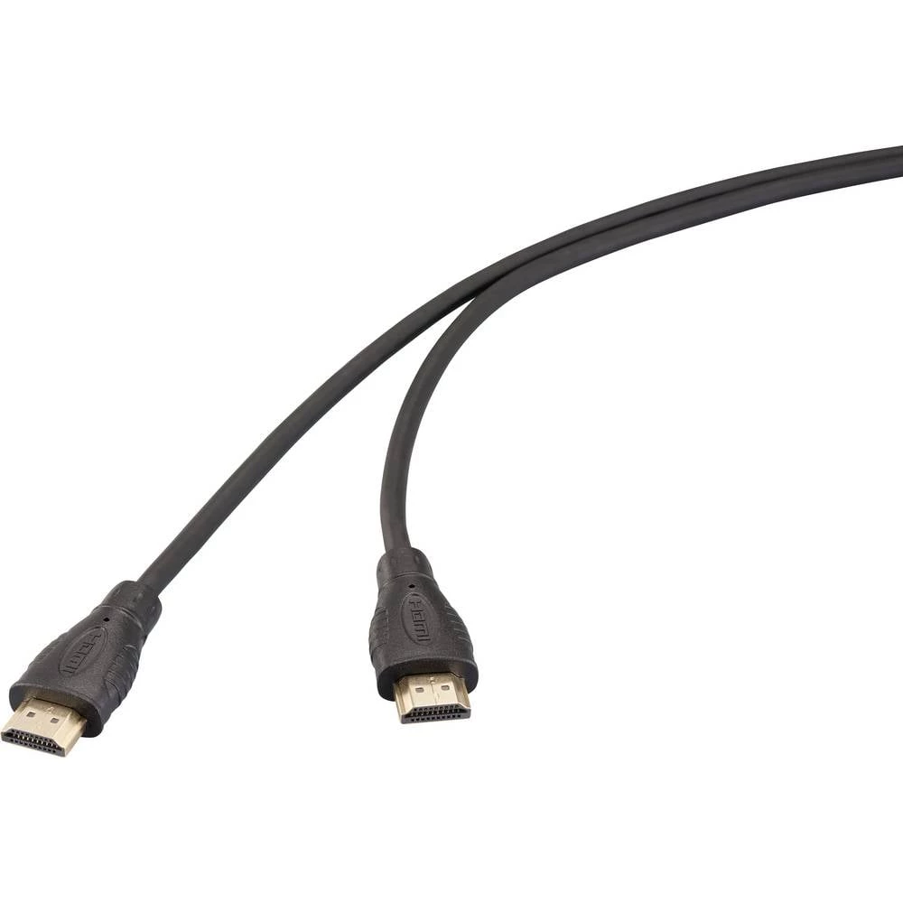 SpeaKa Professional HDMI priključni kabel HDMI A utikač, HDMI A utikač 1.00 m crna SP-13660956 pozlaćeni kontakti HDMI k slika