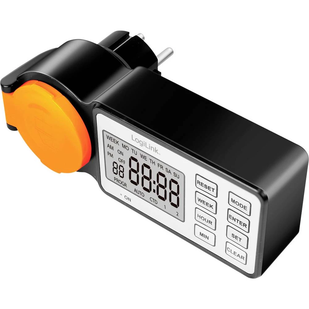 LogiLink ET0016 uklopni sat digitalni IP44 funkcija odbrojavanja , on/off program, funkcija timer slika