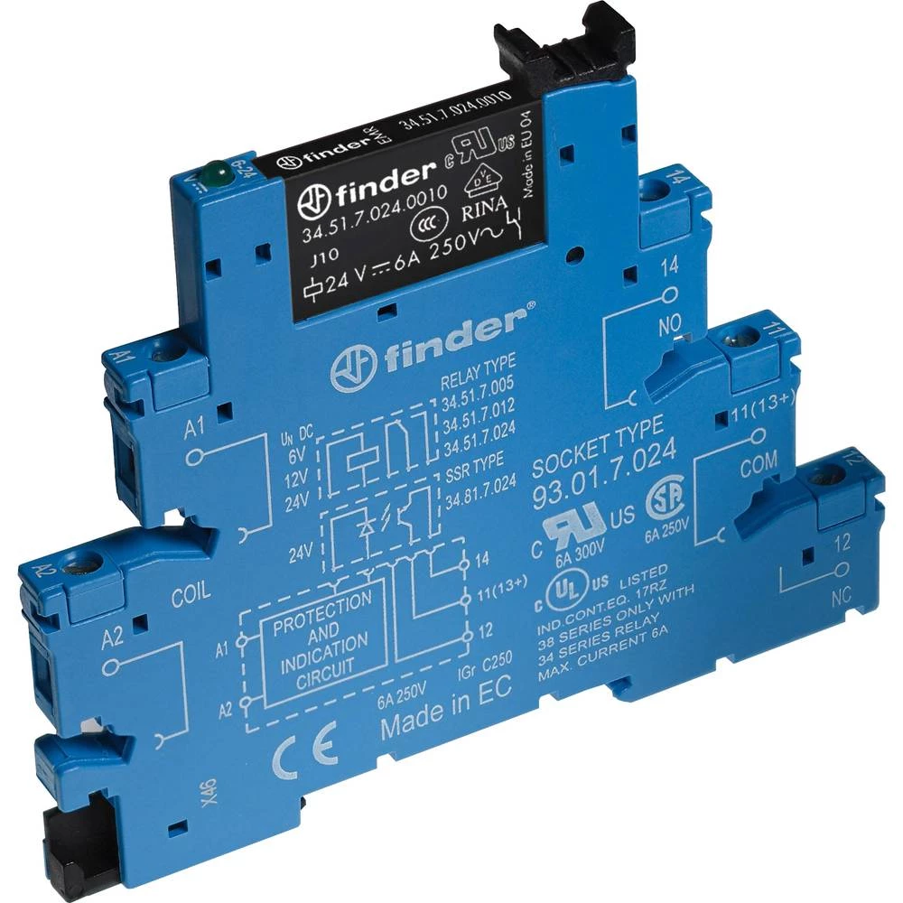 Finder 38.51.7.012.0050 relejni modul Nazivni napon: 12 V/DC Prebacivanje struje (maks.): 6 A 1 prebacivanje Tray 1 kom. slika