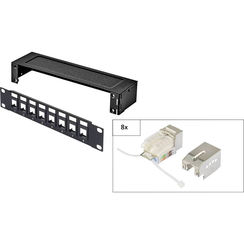 8 ulaza Mreža Patch box Renkforce KS10 CAT 6 1 HE slika