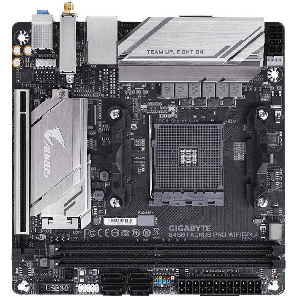 Matična ploča Gigabyte B450 I AORUS PRO WIFI Mainboard Baza AMD AM4 Faktor oblika Mini-ITX Set čipova matične ploče AMD&reg; B45 slika