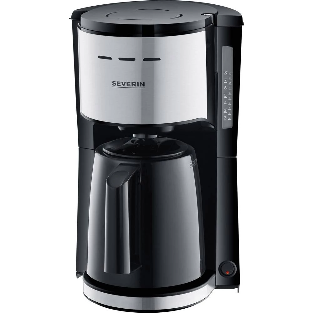 aparat za kavu Severin crna, plemeniti čelik (brušeni) Kapacitet čaše=8 termosica, s funkcijom filter kave slika