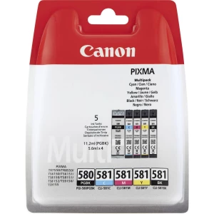 Canon patrona tinte PGI-580, CLI-581 PBKBKCMY original kombinirano pakiranje crn, foto crna, cijan, purpurno crven, žut 2078C005 patrone, komplet od 4 komada slika