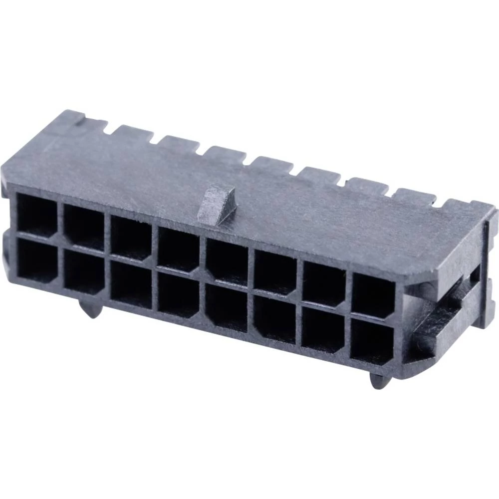 Molex 430451600 Micro-Fit 3.0 Right-Angle Header, 3.00mm Pitch, Dual Row, 16 Circuits, with Snap-in Plastic Peg PCB Lock, slika
