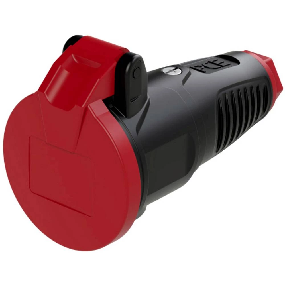 spojka sa zaštitnim kontaktom guma, plastika 230 V crna, crvena ip54 PCE 2512-src slika