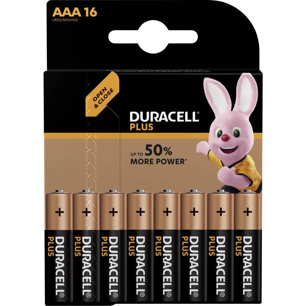 Duracell Plus Power micro (AAA) baterija alkalno-manganov 1.5 V 16 St. slika