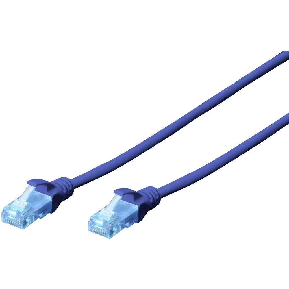 Digitus DK-1512-005/B RJ45 mrežni kabel, Patch kabel cat 5e U/UTP 0.50 m plava boja upleteni parovi 1 St. slika