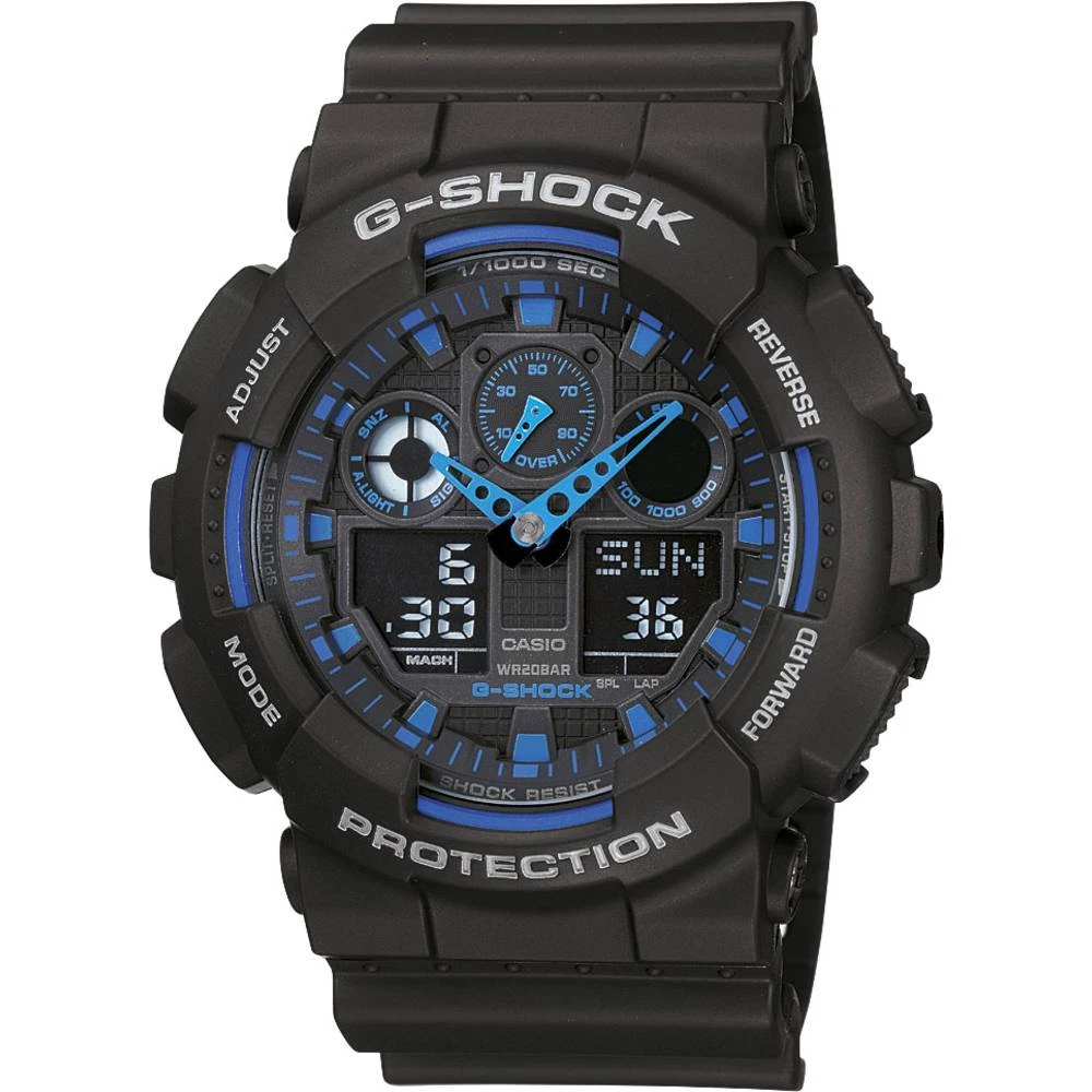 Casio ručni sat GA-100-1A2ER (Š x V) 51.20 mm x 55 mm plava boja, crna Materijal kućišta=smola Materijal (narukvica)=smo slika