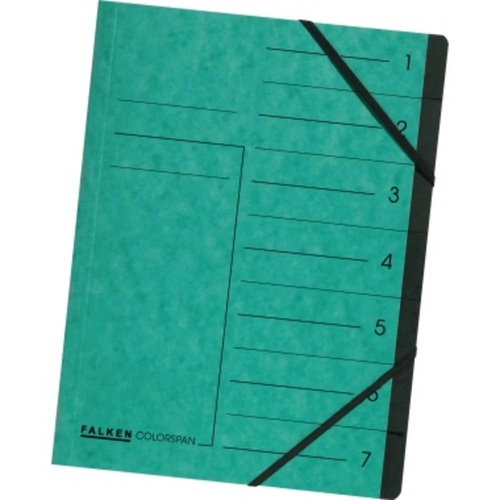 Falken Uredski materijal Zelena DIN A4 Karton u boji Broj pretinaca: 7 11288065 slika