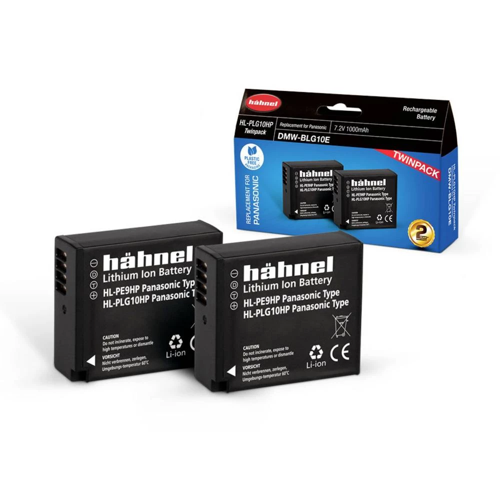 Hähnel HL-PLG10, 2er kamera-akumulator Zamjenjuje originalnu akU. bateriju DMW-BLG10E 7.2 V 1000 mAh slika