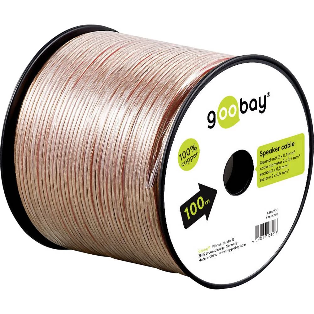 Zvučnički kabel 2 x 0.50 mm&sup2; Prozirna Goobay 15120 50 m slika