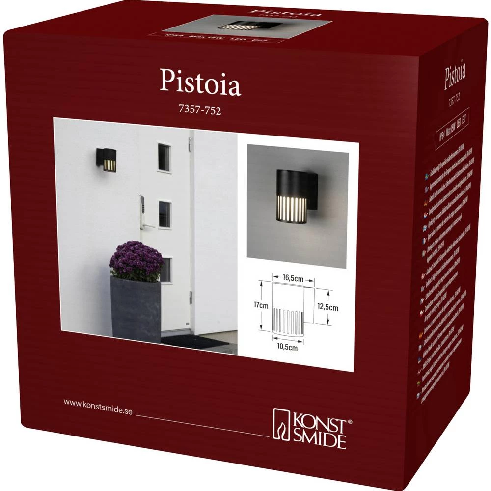 Konstsmide Pistoia 7357-752 vanjsko zidno svjetlo E27 15 W crna slika