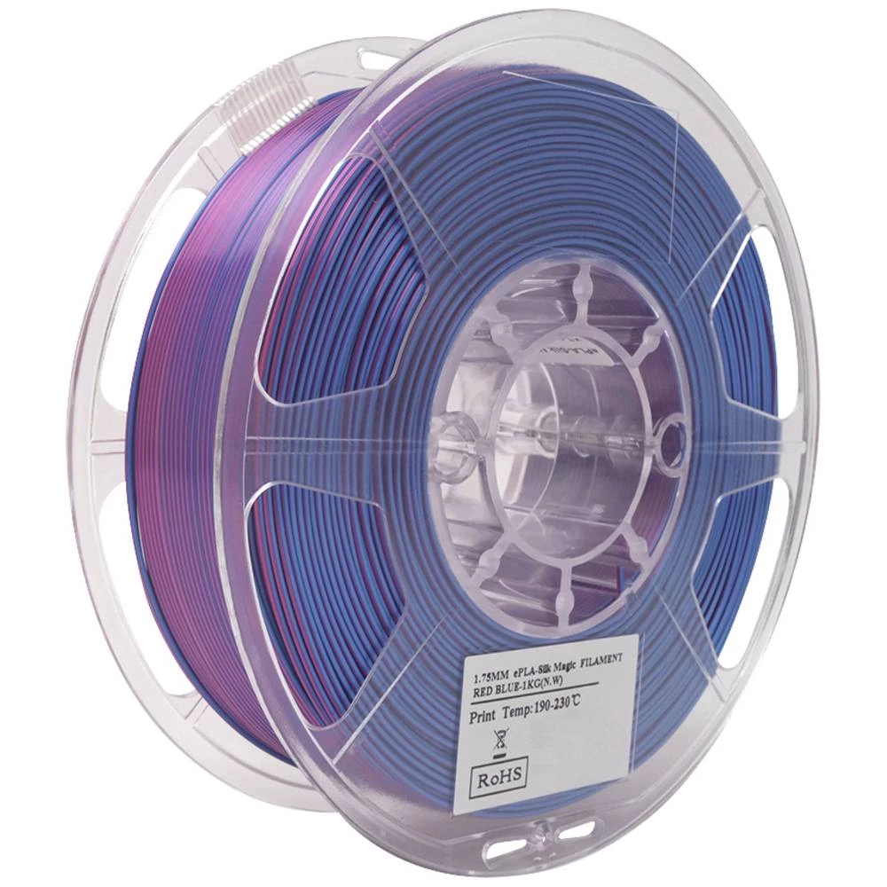<br>  ESUN<br>  RF-5271434<br>  <br>  3D pisač filament<br>  PLA<br>  fleksibilan<br>  1.75 mm<br>  1 kg<br>  crveno-plava, efekt sjaja<br>  <br> slika