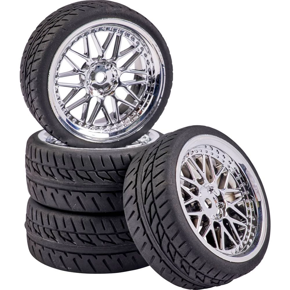 Carson Modellsport 1:10 cestovni model kompletni kotači Y-kraki krom boja 4 St. slika