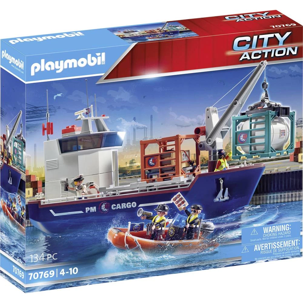 Playmobil® City Action Veliki kontejnerski brod s carinskim brodom 70769 slika