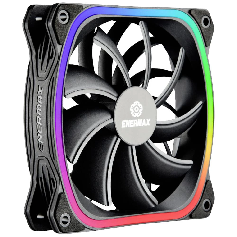 Enermax SquA RGB ventilator za PC kućište crna uklj. LED rasvjeta slika