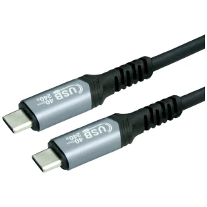Value USB kabel USB 4.0 USB-C® utikač, USB-C® utikač 1 m crna sa zaštitom 11.99.9086 slika