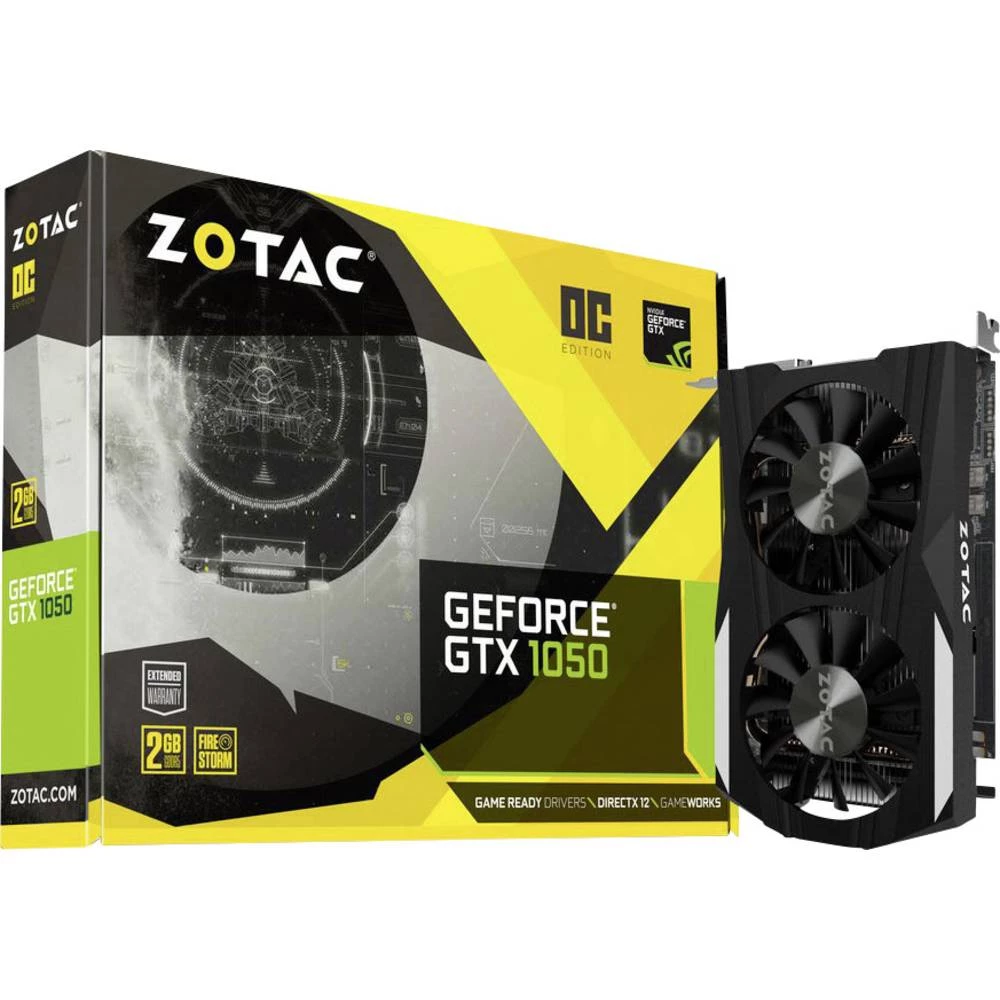 Grafička kartica Zotac Nvidia GeForce GTX1050 Overclocked 2 GB GDDR5-RAM PCIe x16 HDMI&trade;, DVI, DisplayPort slika