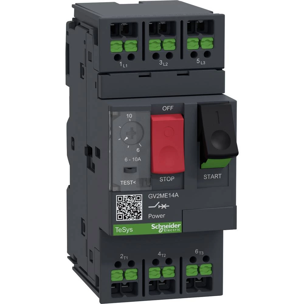 Schneider Electric GV2ME14A zaštitni relej za motor 1 kom. Područje podešavanja (Struja): 6 - 10 A (Š x V x D) 45 x 101 x slika