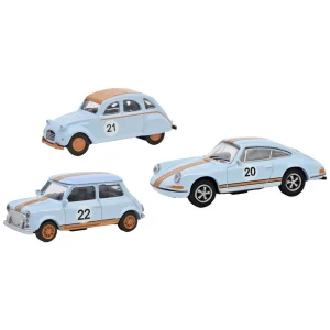 Schuco 452671600 h0 Citroën, Mini, Porsche Set od 3 vintage utrke, MHI slika