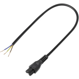 Kabel za napajanje Clover C5 - kabel, otvoreni kraj Ukupan broj igala: 2 + PE Crna 50 cm 1 kom (s) slika