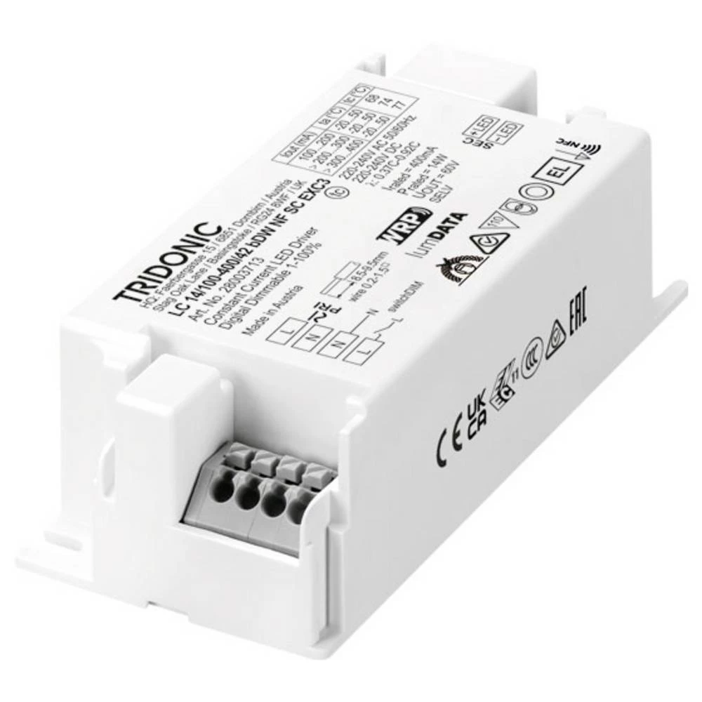 Tridonic LC 14W 100-400mA 42V bDW NFC SC EXC3 LED pogonski sklop 14 W 0.4 A 7.5 - 42 V 1 kom. slika