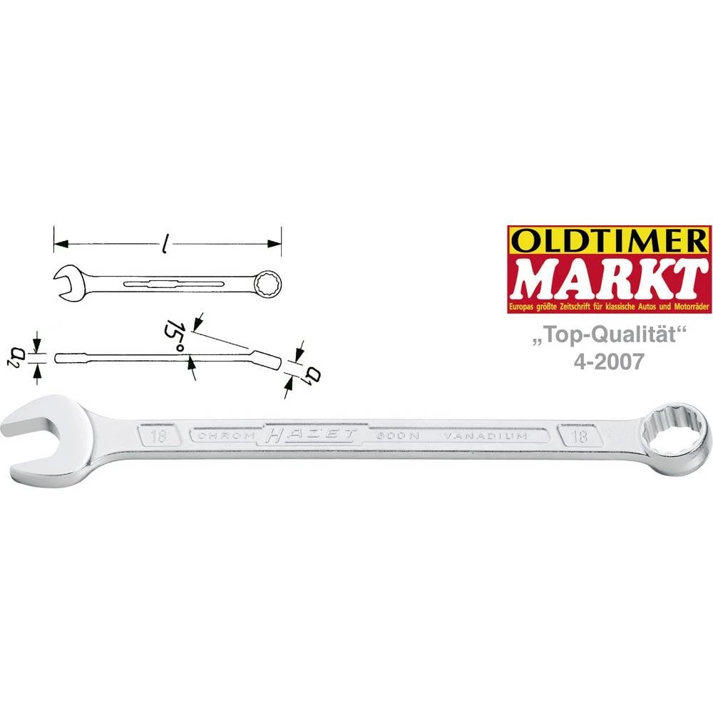 Hazet 600N-50 prstenasti-viličasti ključ Veličina ključa (metrička) (naslov) 50 mm slika