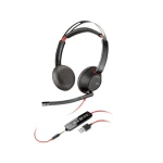 POLY Blackwire C5220   On Ear Headset žičani stereo crna  slušalice s mikrofonom