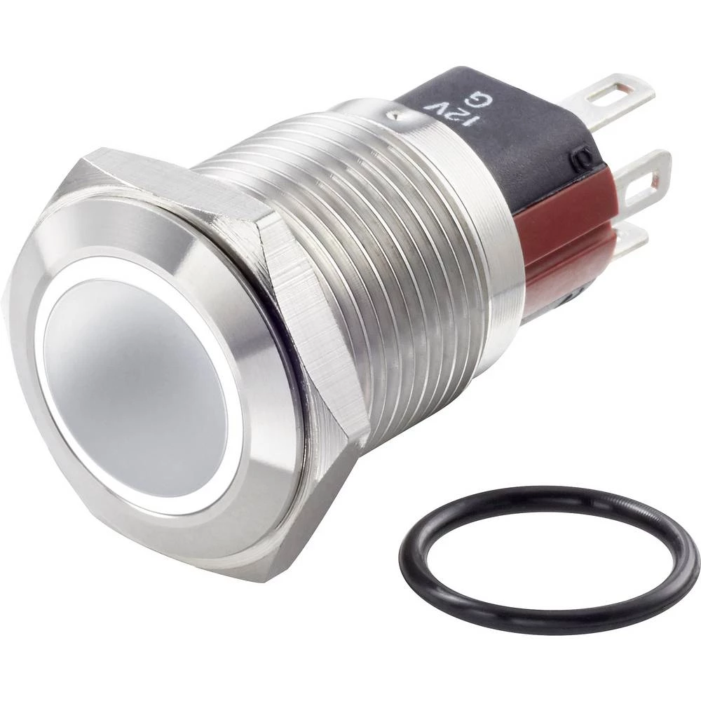 TRU COMPONENTS TC-GQ16-KF-11ZE/J/W/12V/S Tlačni prekidač sa zaštitom od vandalizma 48 V/DC 2 A 1 x OFF/ON IP65 zadržava položaj slika