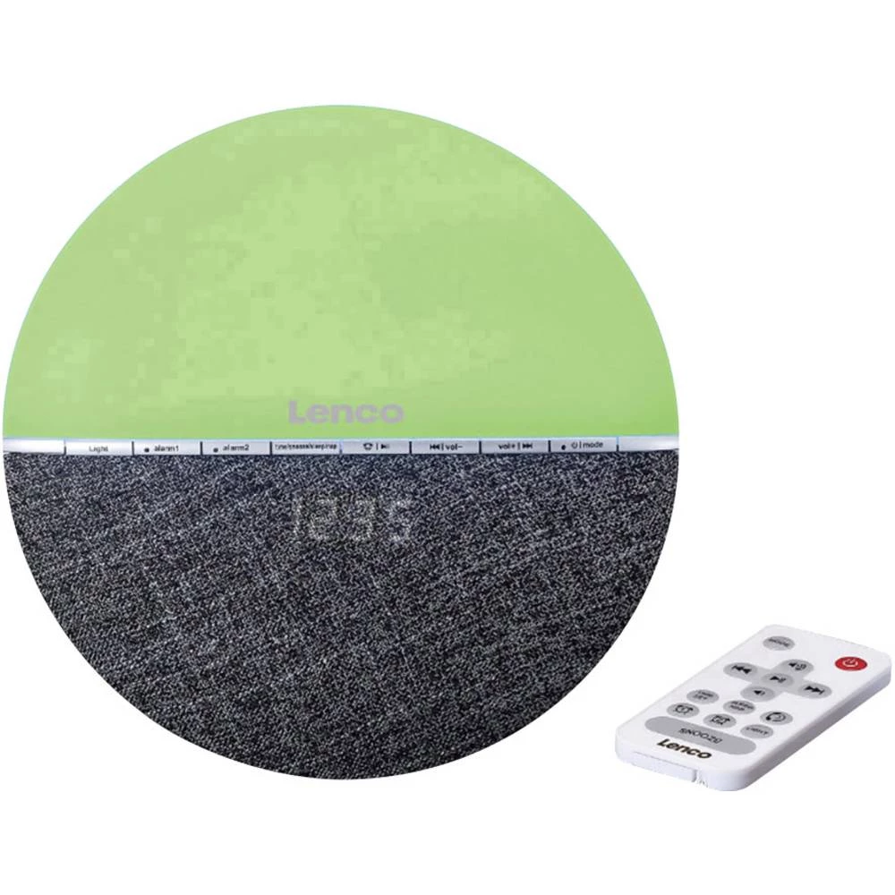 UKW Radio budilica Lenco CRW-4GR Bluetooth Svjetlo raspoloženja Siva slika