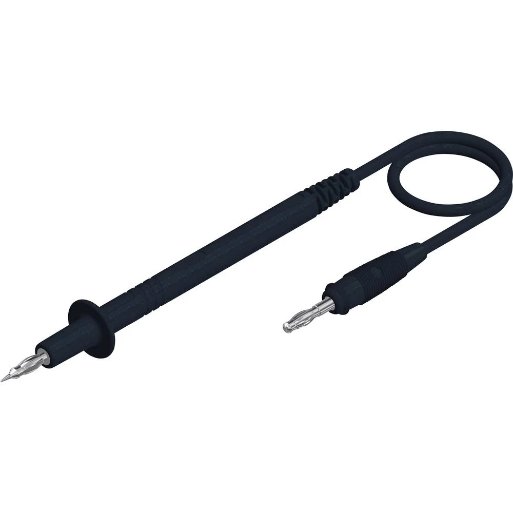 Mjerni kabel [4 mm utikač - Lamelni muški konektor 4 mm] 1 m Crna SKS Hirschmann PL 3 slika