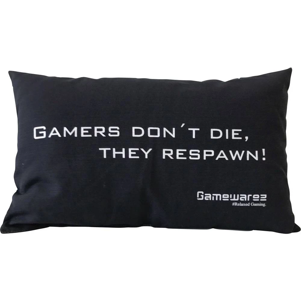 Jastuk GAMEWAREZ "GAMERS DON'T DIE, THEY RESPAWN!" Crna slika
