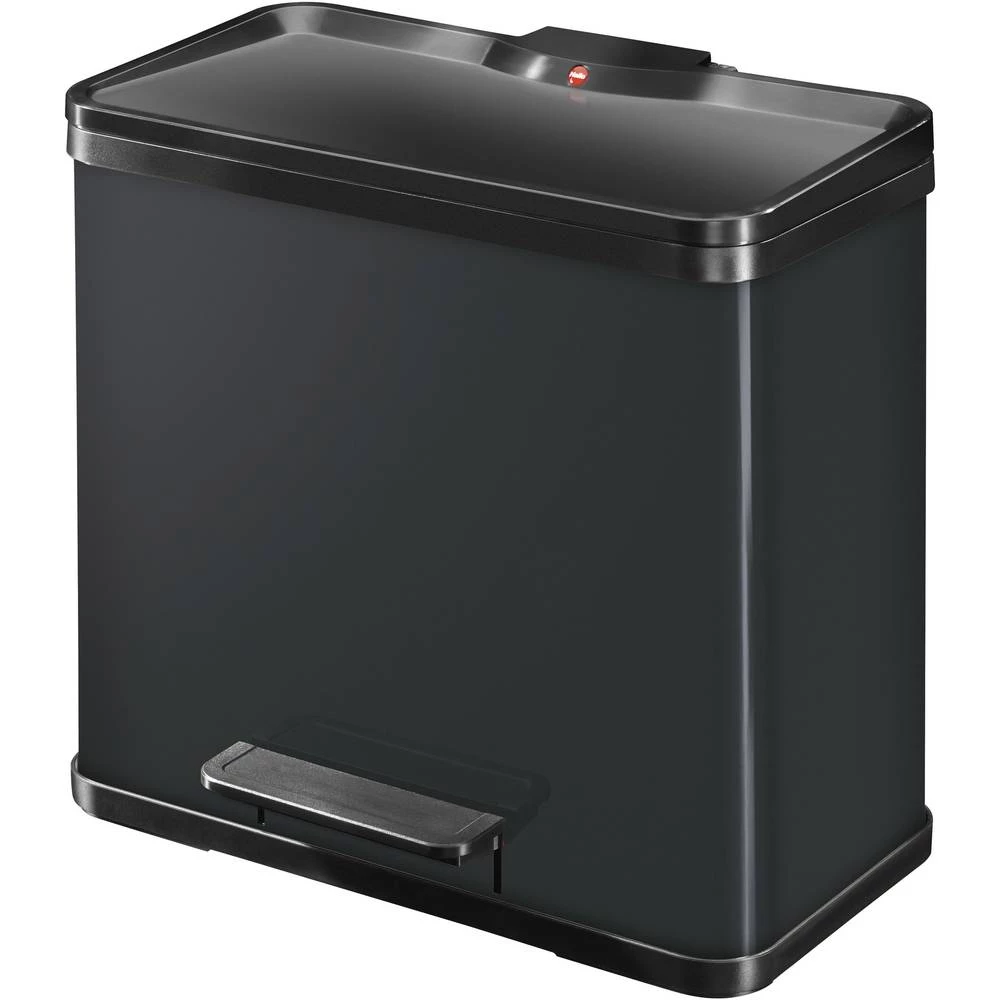 Kontejner za limenke 26 l Hailo öko duo plus L (Š x V x d) 470 x 430 x 340 mm Crna Mehanizam stopalo-pedal 1 ST slika