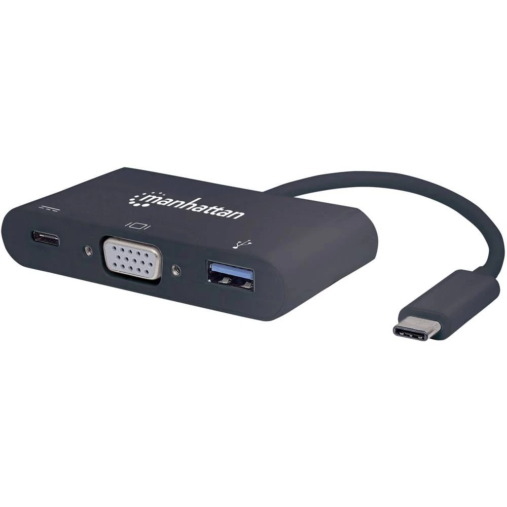 USB / VGA Adapter [1x Muški konektor USB-C&trade; - 1x Ženski konektor VGA, Ženski konektor USB 3.0 tipa A, Ženski konektor USB- slika