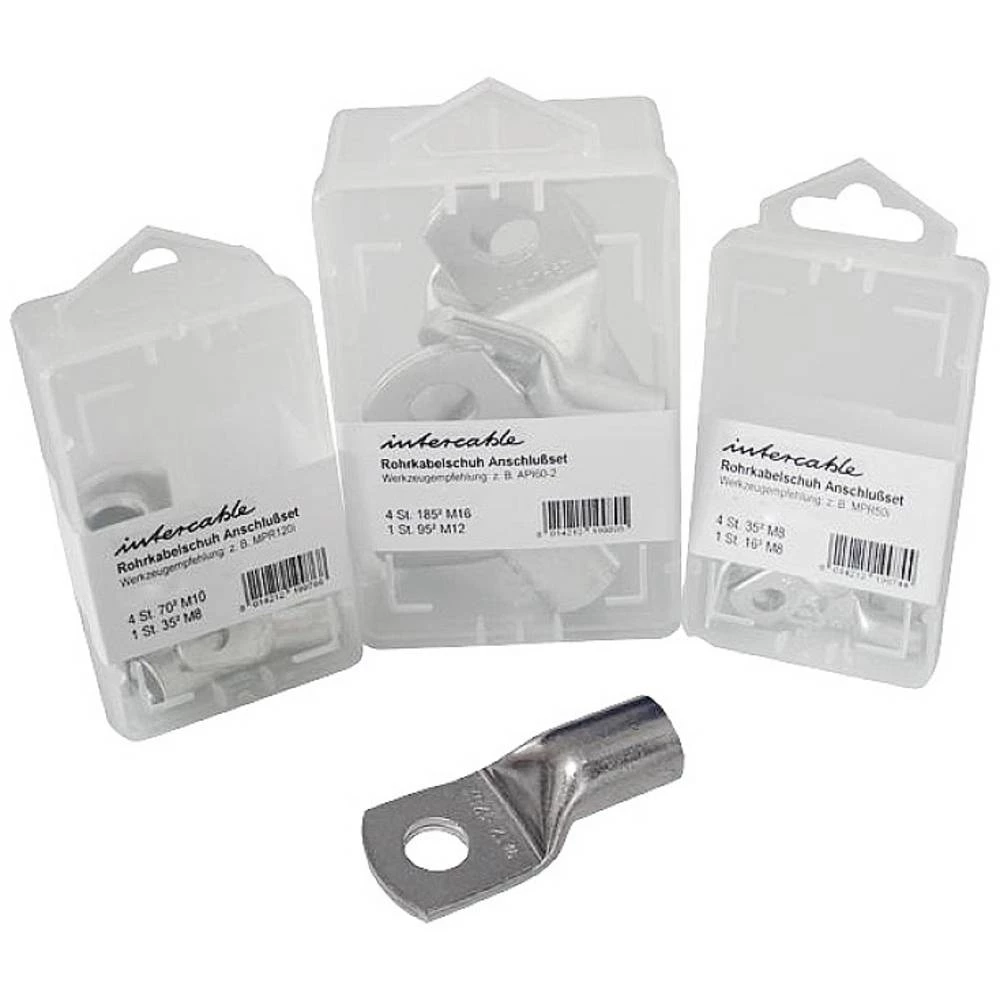 Intercable ICR106SB10 cijevna kabelska papučica 10qmm M6 konzervirana samoposlužna kutija sadržaj: 10 komada Intercable 182180 cjevaste kabelske stopice  180 ° M6 10.00 mm²  1 St. slika
