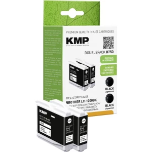 KMP patrona tinte zamijenjen Brother LC1000BK kompatibilan 2-dijelno pakiranje crn, crn B75D 1035,4021 slika