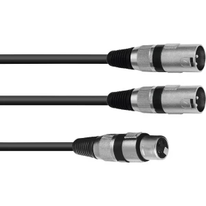 Omnitronic 30225203 XLR adapter cable [1x XLR utičnica 3-polna - 2x XLR utikač 3-polni] 0.50 m crna slika