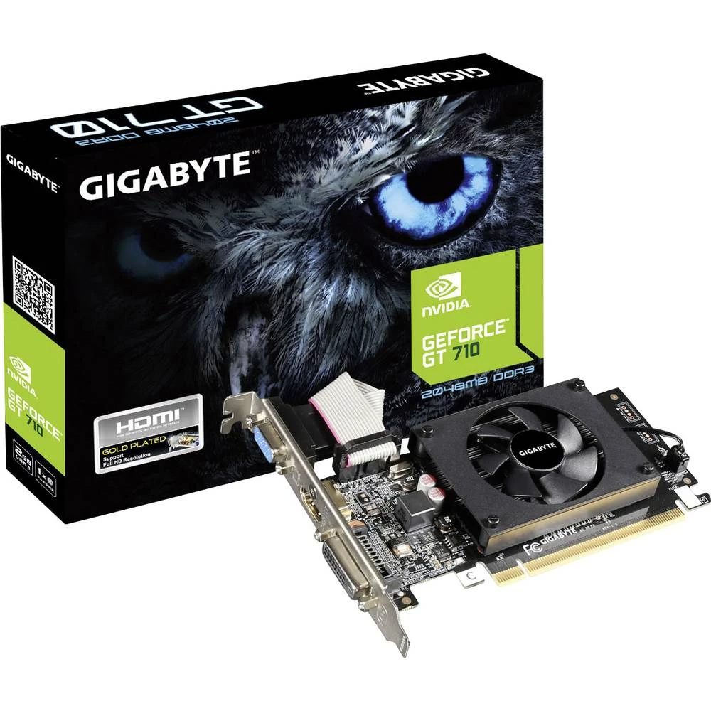 Grafička kartica Gigabyte Nvidia GeForce GT710 2 GB DDR3-RAM HDMI&trade;, DVI, VGA slika