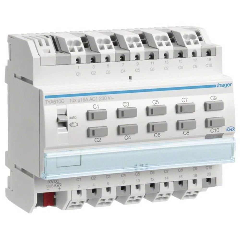 Pokretač prekidača/sjenila 10/5 preklopni 16A KNX Hager TYA610C pokretač žaluzina TYA610C slika