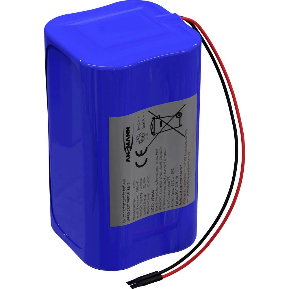 Ansmann 2S2P Akkupack 4x 18650 Kabel Li-Ion 7.2V 5200mAh Block aku-pack 4x Li-Ion 5200 mAh slika