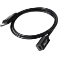 club3D DisplayPort Priključni kabel [1x Muški konektor DisplayPort - 1x Ženski konektor Mini DisplayPort] 1 m Crna slika
