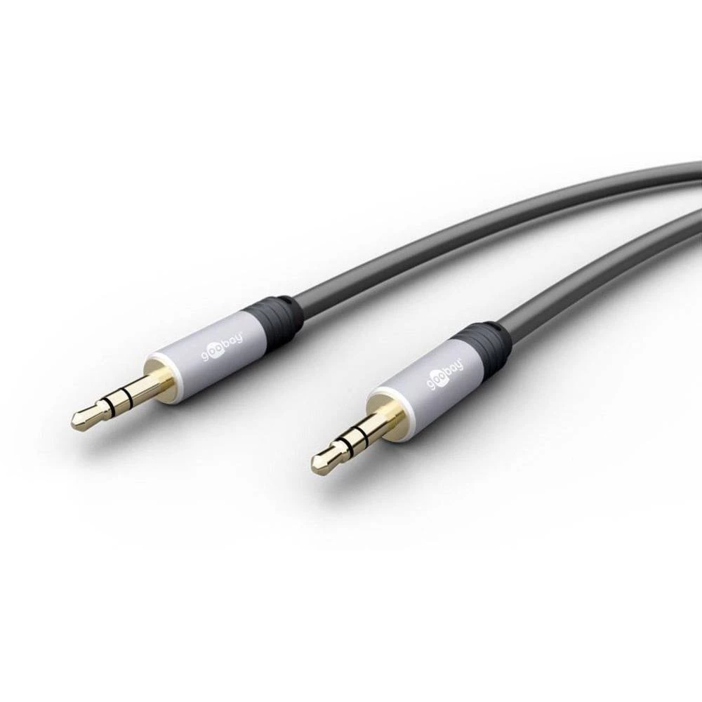 Goobay Utičnica Audio Priključni kabel [1x 3,5 mm banana utikač - 1x 3,5 mm banana utikač] 1.5 m Crna Sa zaštitom slika